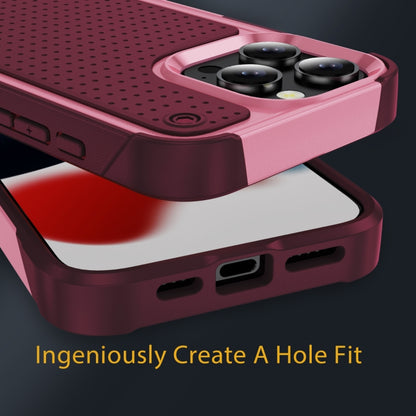 For iPhone 16 Pro Max PC + TPU Shockproof Protective Phone Case(Pink+Dark Red) - iPhone 16 Pro Max Cases by buy2fix | Online Shopping UK | buy2fix