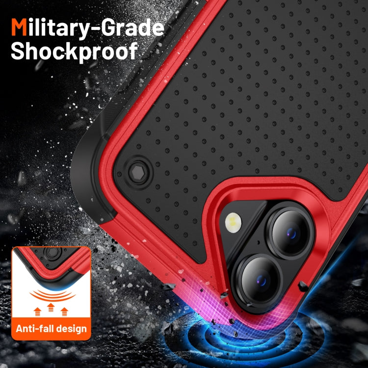 For iPhone 16 PC + TPU Shockproof Protective Phone Case(Red+Black) - iPhone 16 Cases by buy2fix | Online Shopping UK | buy2fix