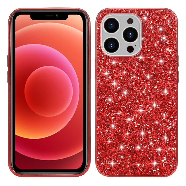 For iPhone 16 Pro Max Glitter Powder Shockproof TPU Phone Case(Red) - iPhone 16 Pro Max Cases by buy2fix | Online Shopping UK | buy2fix