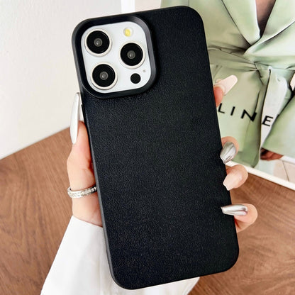 For iPhone 16 Pro Leather Texture TPU Full Coverage Phone Case(Black) - iPhone 16 Pro Cases by buy2fix | Online Shopping UK | buy2fix