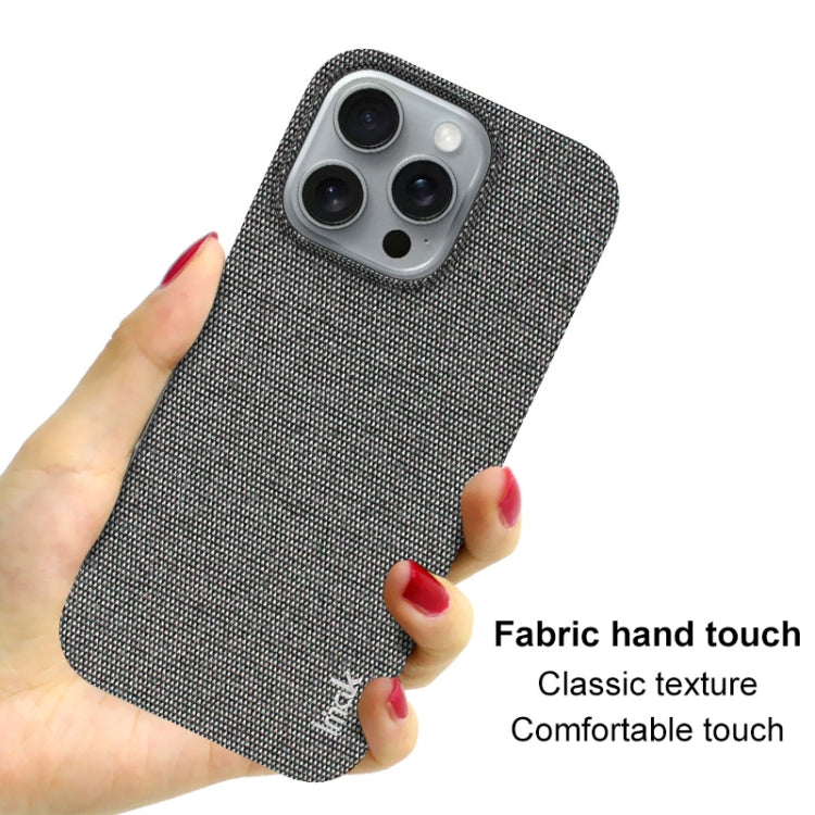 For iPhone 16 Pro imak Ruiyi Series Cloth Texture PU + PC Phone Case(Dark Grey) - iPhone 16 Pro Cases by imak | Online Shopping UK | buy2fix