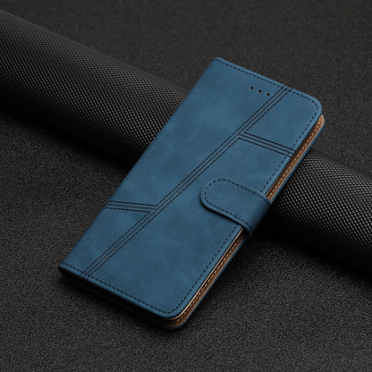 For iPhone 16 Pro Max Skin-feel Stitching Leather Phone Case(Blue) - iPhone 16 Pro Max Cases by buy2fix | Online Shopping UK | buy2fix