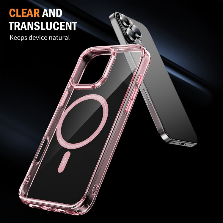 For iPhone 16 Pro Max Airbag Magsafe PC Hybrid TPU Phone Case(Clear Pink) - iPhone 16 Pro Max Cases by buy2fix | Online Shopping UK | buy2fix