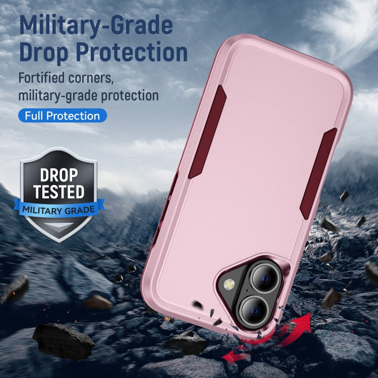 For iPhone 16 Plus Pioneer Armor Heavy Duty PC + TPU Phone Case(Pink+Rose Red) - iPhone 16 Plus Cases by buy2fix | Online Shopping UK | buy2fix