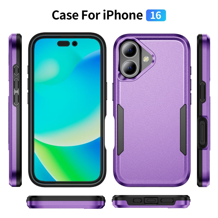 For iPhone 16 Pioneer Armor Heavy Duty PC + TPU Phone Case(Purple+Black) - iPhone 16 Cases by buy2fix | Online Shopping UK | buy2fix