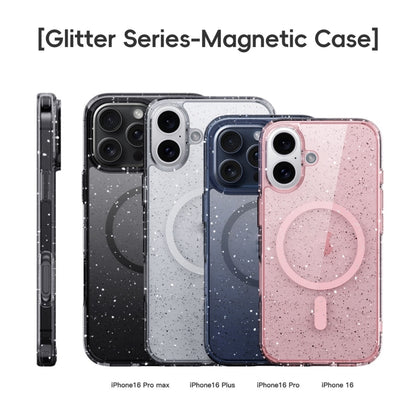 For iPhone 16 Pro Max Glitter Powder MagSafe Magnetic Phone Case(Transparent) - iPhone 16 Pro Max Cases by buy2fix | Online Shopping UK | buy2fix