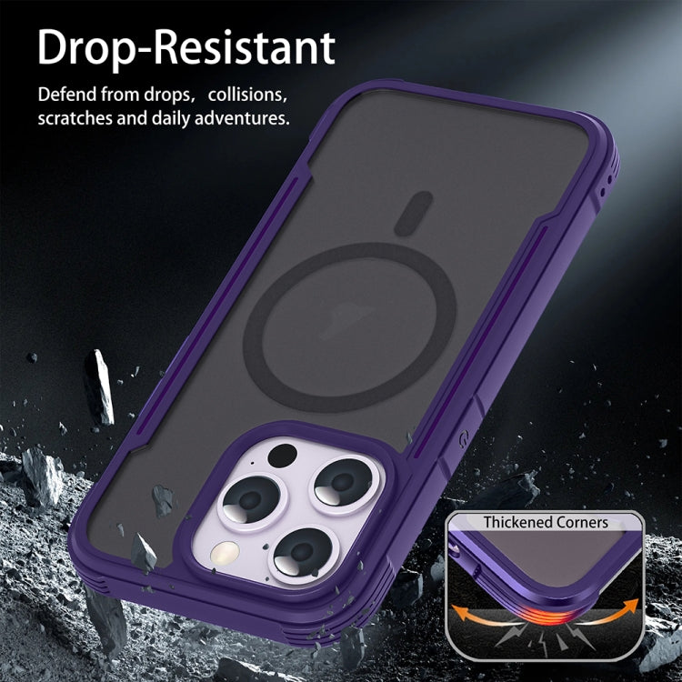 For iPhone 16 Pro Max Skin Feel Frosted MagSafe Magnetic PC Hybrid TPU Phone Case(Purple) - iPhone 16 Pro Max Cases by buy2fix | Online Shopping UK | buy2fix