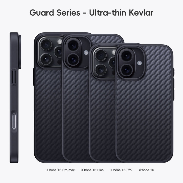 For iPhone 16 Carbon Fiber Kevlar MagSafe Magnetic Phone Case(Black) - iPhone 16 Cases by buy2fix | Online Shopping UK | buy2fix