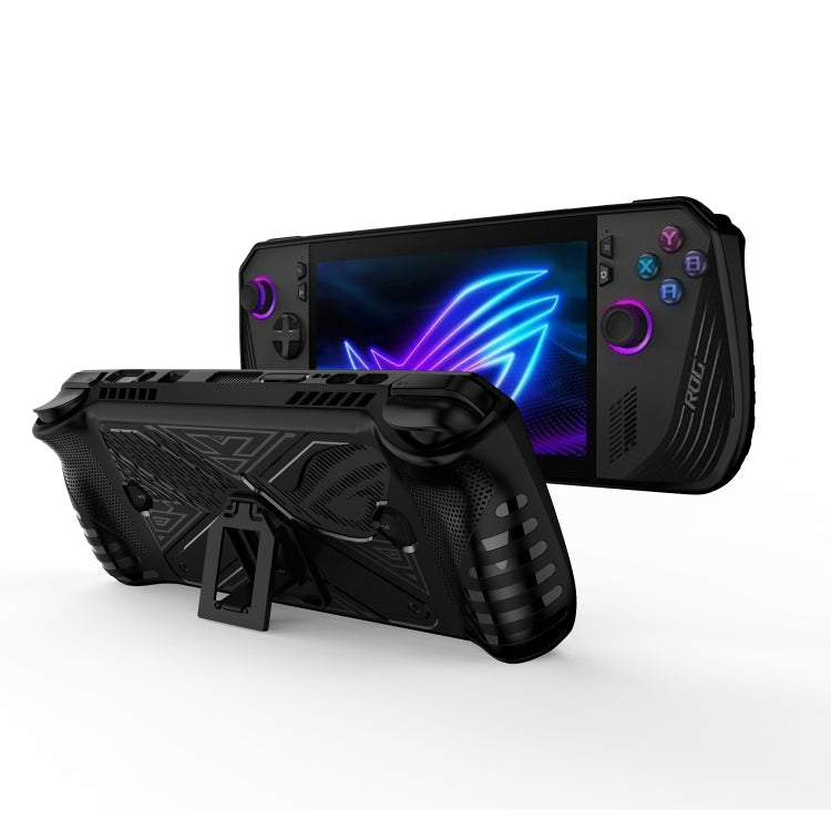 For ASUS ROG Ally X Game Console TPU Protective Case with Stand(Black) - Accessories by buy2fix | Online Shopping UK | buy2fix