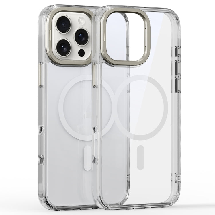 For iPhone 16 Pro Max Mirror Crystal Clear Lens Holder MagSafe Magnetic Phone Case(Transparent) - iPhone 16 Pro Max Cases by buy2fix | Online Shopping UK | buy2fix