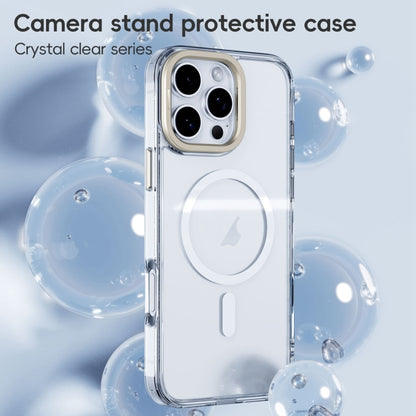 For iPhone 16 Pro Max Mirror Crystal Clear Lens Holder MagSafe Magnetic Phone Case(Transparent Titanium Blue) - iPhone 16 Pro Max Cases by buy2fix | Online Shopping UK | buy2fix