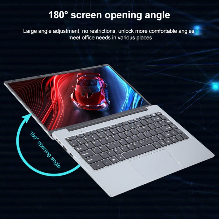 14 inch Windows 11 Laptop, 16GB+512GB, Gen 5th Intel Core i3 CPU, 180 Degree Rotation Axis(Silver) - Others by buy2fix | Online Shopping UK | buy2fix