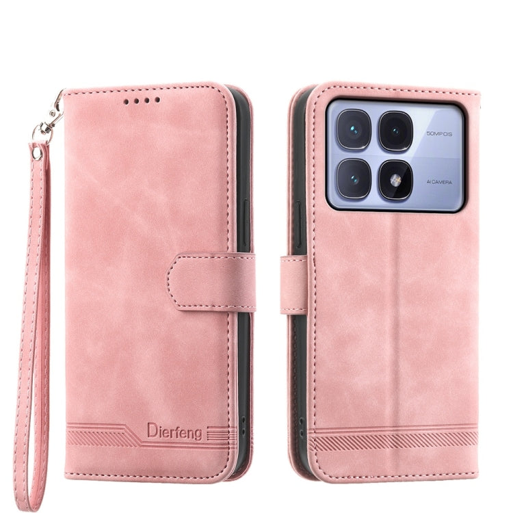 For Redmi K70 Ultra Dierfeng Dream Line TPU + PU Leather Phone Case(Pink) - Xiaomi Cases by buy2fix | Online Shopping UK | buy2fix