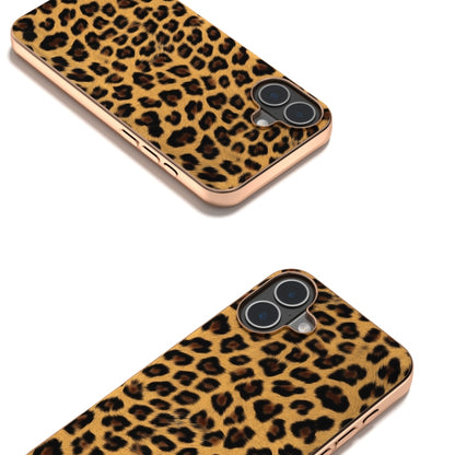 For iPhone 16 Plus Nano Plating Leopard Print Phone Case(Brown) - iPhone 16 Plus Cases by buy2fix | Online Shopping UK | buy2fix