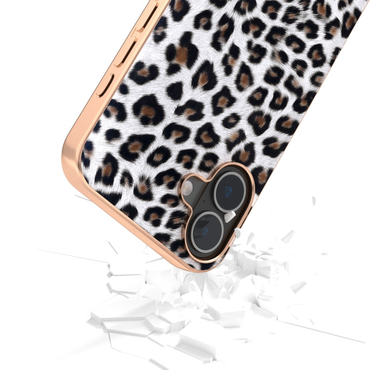 For iPhone 16 Plus Nano Plating Leopard Print Phone Case(Silver) - iPhone 16 Plus Cases by buy2fix | Online Shopping UK | buy2fix