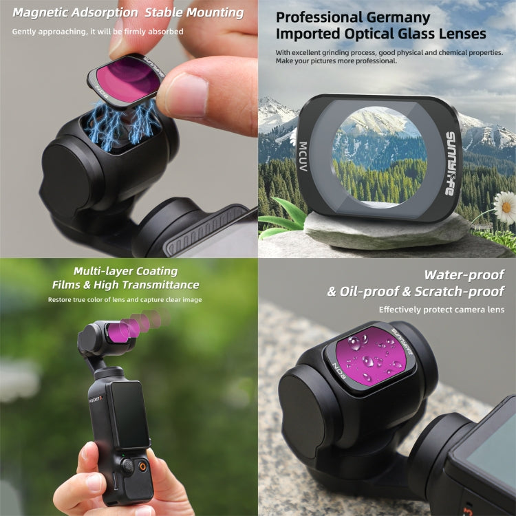 For DJI Osmo Pocket 3 Sunnylife Camera Lens Magnetic Metal Filter, No Impact On Gimbal Reset, Filter:4 in 1 ND8-64 - Lens Accessories by Sunnylife | Online Shopping UK | buy2fix