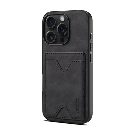 For iPhone 16 Pro Max Denior D06 PU Back Cover Card Slot Holder Phone Case(Black) - iPhone 16 Pro Max Cases by Denior | Online Shopping UK | buy2fix