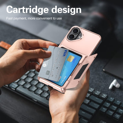 For iPhone 16 Pro Card Slot Holder Phone Case(Rose Gold) - iPhone 16 Pro Cases by buy2fix | Online Shopping UK | buy2fix