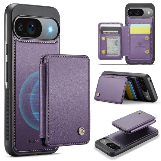 For Google Pixel 9 / 9 Pro JEEHOOD J05 Business Magnetic Style RFID Leather Phone Case(Purple) - Google Cases by JEEHOOD | Online Shopping UK | buy2fix