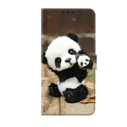 For iPhone 16 Pro Crystal Painted Leather Phone case(Panda) - iPhone 16 Pro Cases by buy2fix | Online Shopping UK | buy2fix