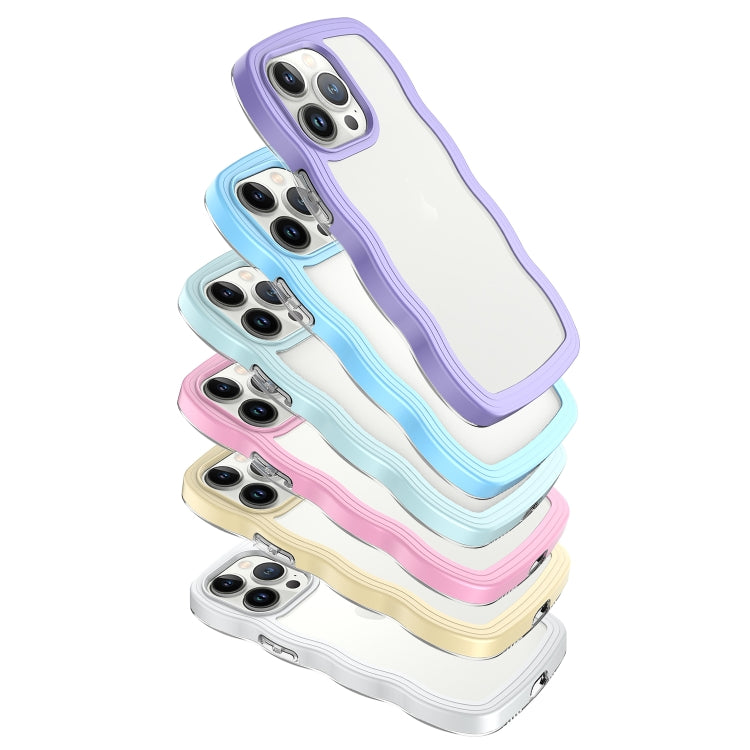 For iPhone 16 Pro Candy Color Wave TPU Clear PC Phone Case(White) - iPhone 16 Pro Cases by buy2fix | Online Shopping UK | buy2fix