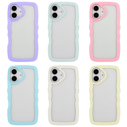 For iPhone 16 Candy Color Wave TPU Clear PC Phone Case(Purple) - iPhone 16 Cases by buy2fix | Online Shopping UK | buy2fix