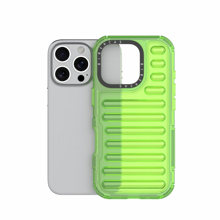 For iPhone 16 Pro High Transparency TPU Hybrid PC Airbag Phone Case(Transparent Green) - iPhone 16 Pro Cases by buy2fix | Online Shopping UK | buy2fix