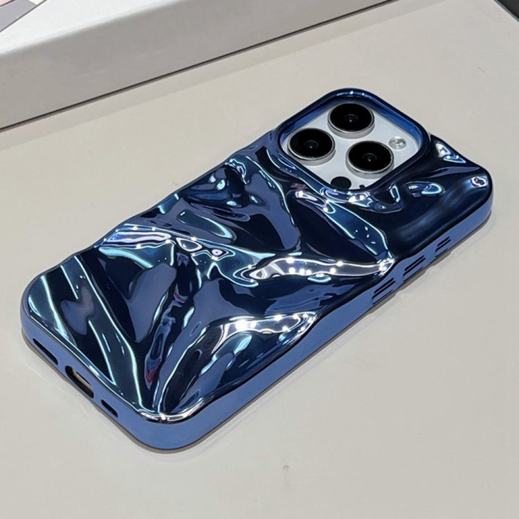 For iPhone 16 Pro Max Water Ripple Electroplating Paint TPU Phone Case(Dark Blue) - iPhone 16 Pro Max Cases by buy2fix | Online Shopping UK | buy2fix