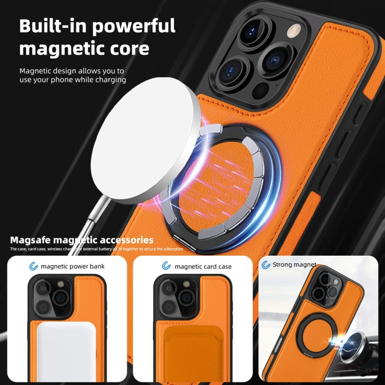 For iPhone 16 Pro Max Yashi 360 Degree Rotating MagSafe Holder Phone Case(Orange) - iPhone 16 Pro Max Cases by buy2fix | Online Shopping UK | buy2fix