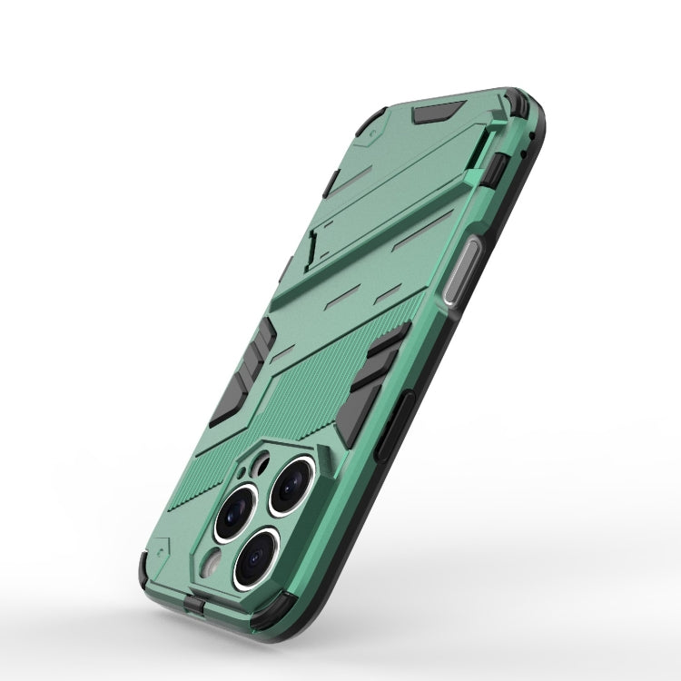 For iPhone 16 Pro Punk Armor 2 in 1 PC + TPU Phone Case with Holder(Green) - iPhone 16 Pro Cases by buy2fix | Online Shopping UK | buy2fix