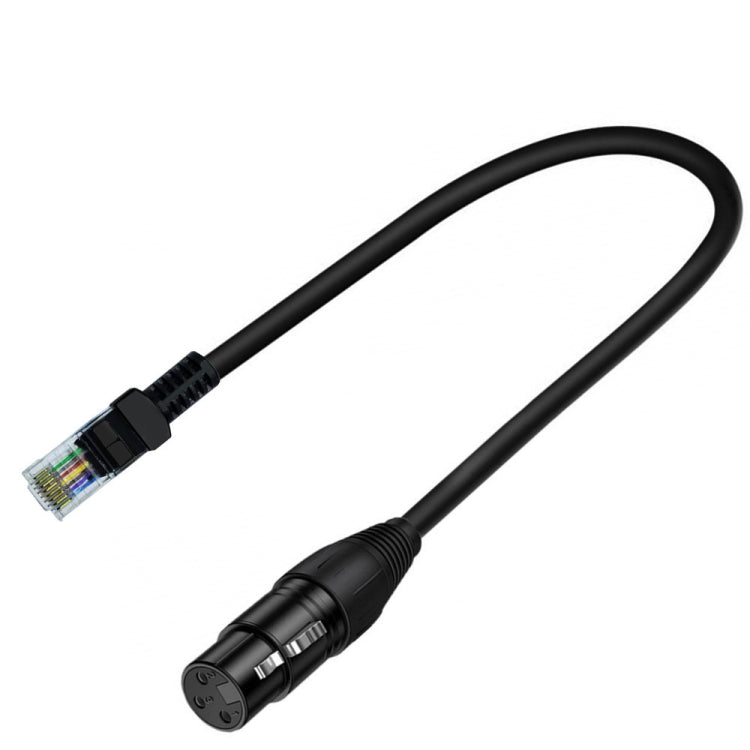 XLR 3 Pin Female to RJ45 Male Network Extension Cable for DMX-CON Controller Series, Length: 30cm(Black) - Lan Cable and Tools by buy2fix | Online Shopping UK | buy2fix