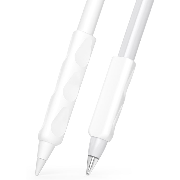 For Apple Pencil & Huawei M-Pencil Series Universal Stylus Silicone Protective Grip Cover(White) - Pencil Accessories by buy2fix | Online Shopping UK | buy2fix