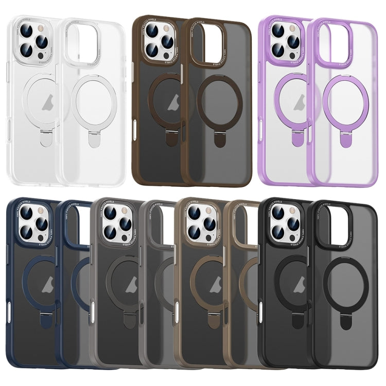 For iPhone 16 Pro Max Skin Feel MagSafe Magnetic Holder Phone Case(Transparent) - iPhone 16 Pro Max Cases by buy2fix | Online Shopping UK | buy2fix