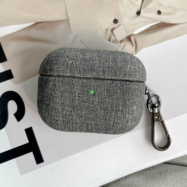 For AirPods 3 Fine Cloth Texture Earbuds Box PC Case with Hook(Grey) - For AirPods 3 by buy2fix | Online Shopping UK | buy2fix