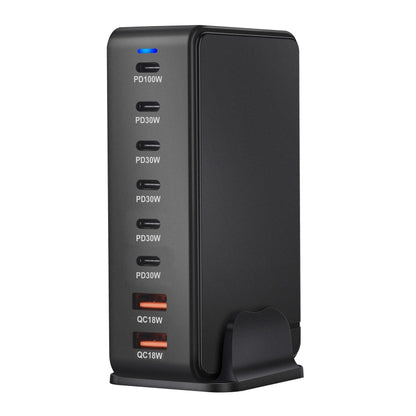 YMX-986 286W 6Type-C, 3USB 8-Ports Desktop Fast Charger, Plug Type:AU Plug(Black) - Multifunction Charger by buy2fix | Online Shopping UK | buy2fix