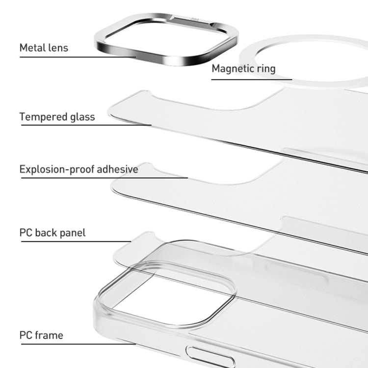 For iPhone 16 Pro ZGA Magsafe Clear PC Tempered Glass Phone Case(Frosted White) - iPhone 16 Pro Cases by ZGA | Online Shopping UK | buy2fix