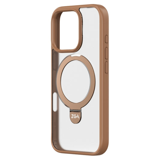 For iPhone 16 Pro Max ZGA Magsafe Holder PC Hybrid TPU Phone Case(Gold) - iPhone 16 Pro Max Cases by ZGA | Online Shopping UK | buy2fix