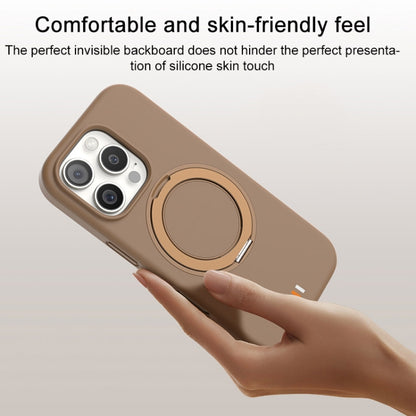 For iPhone 16 Pro Max TGVIS GEEK Series MagSafe Silicone Phone Case with Rotating Holder(Bronze) - iPhone 16 Pro Max Cases by TGVIS | Online Shopping UK | buy2fix