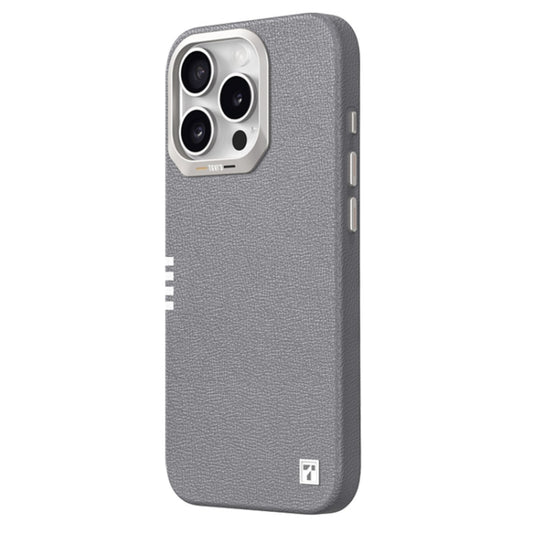 For iPhone 16 Pro Max TGVIS VIDA Series MagSafe Magnetic PU Leather Phone Case(Grey) - iPhone 16 Pro Max Cases by TGVIS | Online Shopping UK | buy2fix