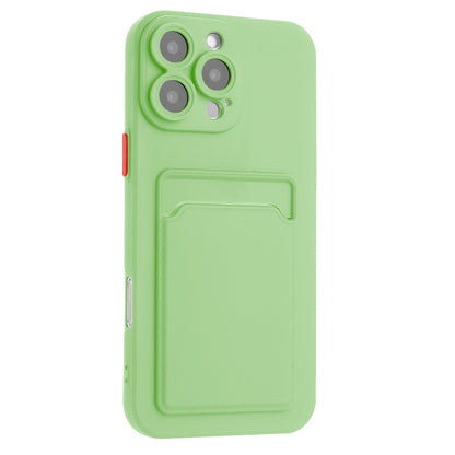 For iPhone 16 Pro Skin Feel Card Contrast Color Button TPU Phone Case(Light Green) - iPhone 16 Pro Cases by buy2fix | Online Shopping UK | buy2fix