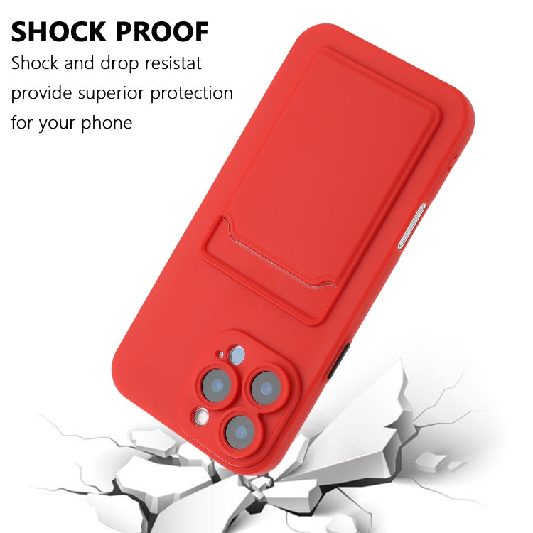 For iPhone 16 Pro Skin Feel Card Contrast Color Button TPU Phone Case(Red) - iPhone 16 Pro Cases by buy2fix | Online Shopping UK | buy2fix