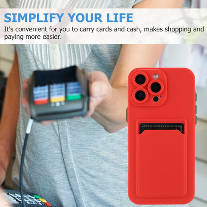 For iPhone 16 Pro Skin Feel Card Contrast Color Button TPU Phone Case(Red) - iPhone 16 Pro Cases by buy2fix | Online Shopping UK | buy2fix