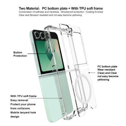 For Samsung Galaxy Z Flip6 IMAK Space Shield PC + TPU Airbag Shockproof MagSafe Phone Case(Transparent) - Galaxy Z Flip6 5G Cases by imak | Online Shopping UK | buy2fix