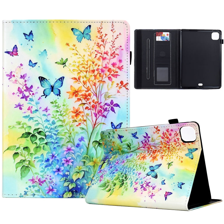 For iPad Pro 11 2024 Painted Pattern Leather Tablet Case(Colorful Flowers) - iPad Pro 11 2024 Cases by buy2fix | Online Shopping UK | buy2fix