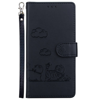 For iPhone 16 Pro Max Cute Cats RFID Leather Phone Case(Black) - iPhone 16 Pro Max Cases by buy2fix | Online Shopping UK | buy2fix