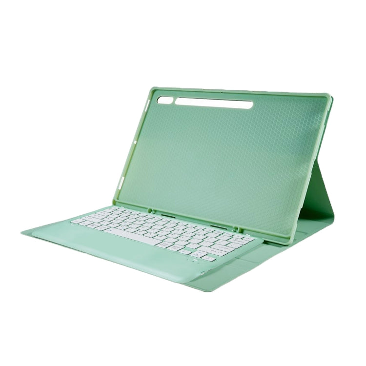 For Samsung Galaxy Tab S10 Ultra A910B Pen Slot Detachable Bluetooth Keyboard Leather Tablet Case(Mint Green) - Samsung Keyboard by buy2fix | Online Shopping UK | buy2fix