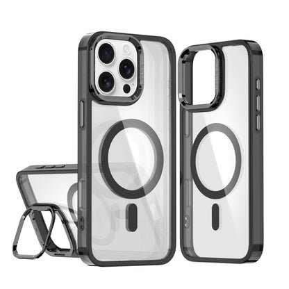 For iPhone 16 Pro Max Acrylic Camera Holder MagSafe Magnetic Phone Case(Black) - iPhone 16 Pro Max Cases by buy2fix | Online Shopping UK | buy2fix