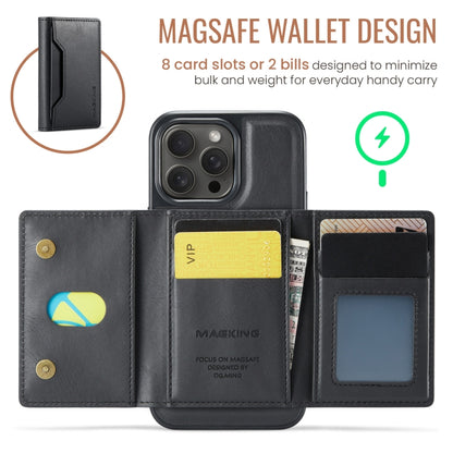 For iPhone 14 Pro Max DG.MING MAGKING-K2 Series MagSafe RFID Card Bag Detachable Phone Case(Black) - iPhone 14 Pro Max Cases by DG.MING | Online Shopping UK | buy2fix