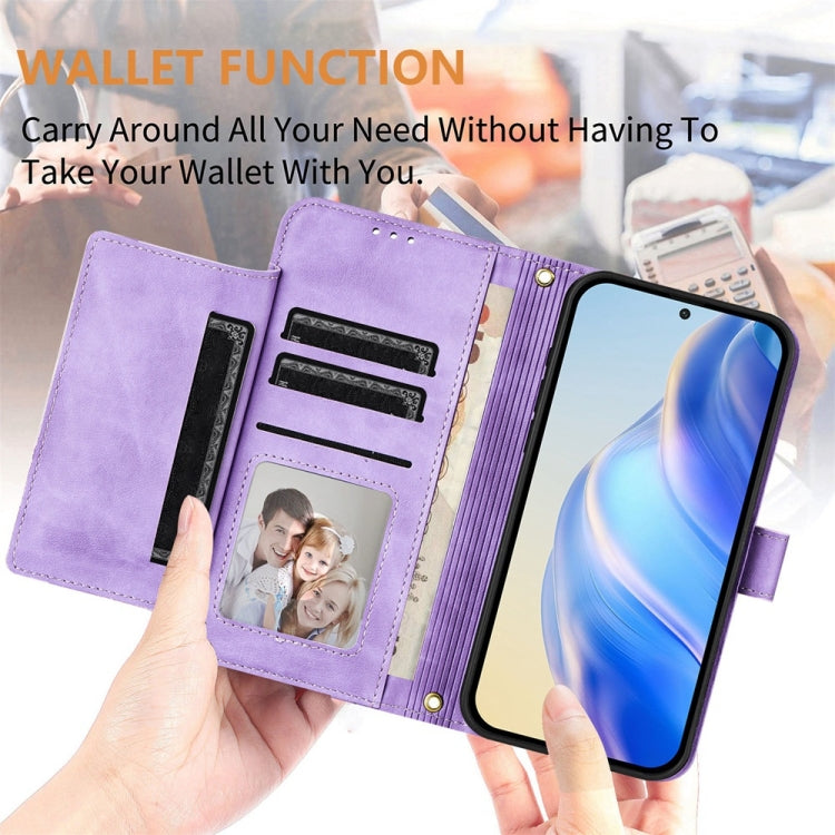 For Boost Mobile Celero 5G+ 2024 / Celero 3+ Multi-Card Slots Zipper Wallet Leather Phone Case(Purple) - More Brand by buy2fix | Online Shopping UK | buy2fix