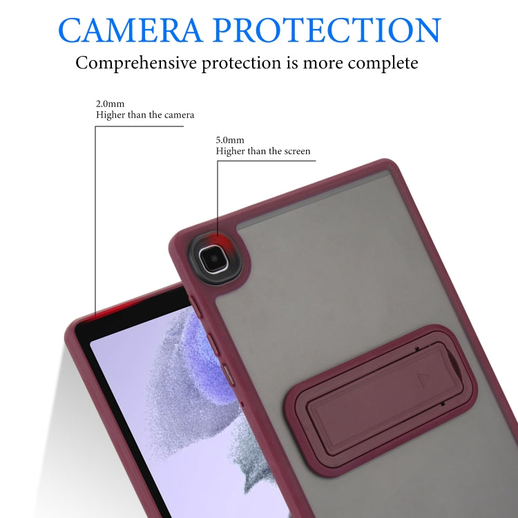 For Samsung Galaxy Tab A9 Skin Feel Holder PC Hybrid TPU Tablet Case(Wine Red) - Galaxy Tab A9 by buy2fix | Online Shopping UK | buy2fix